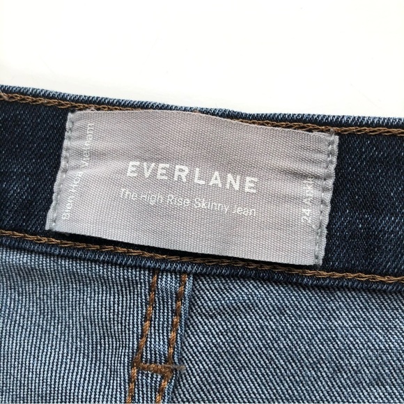 Everlane High Rise Skinny Jeans Dark Wash Ankle - Picture 5 of 9